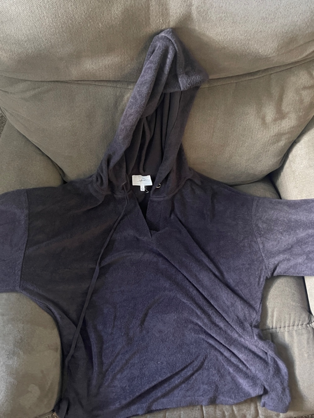 Soma Plush Hooded Pullover in Charcoal